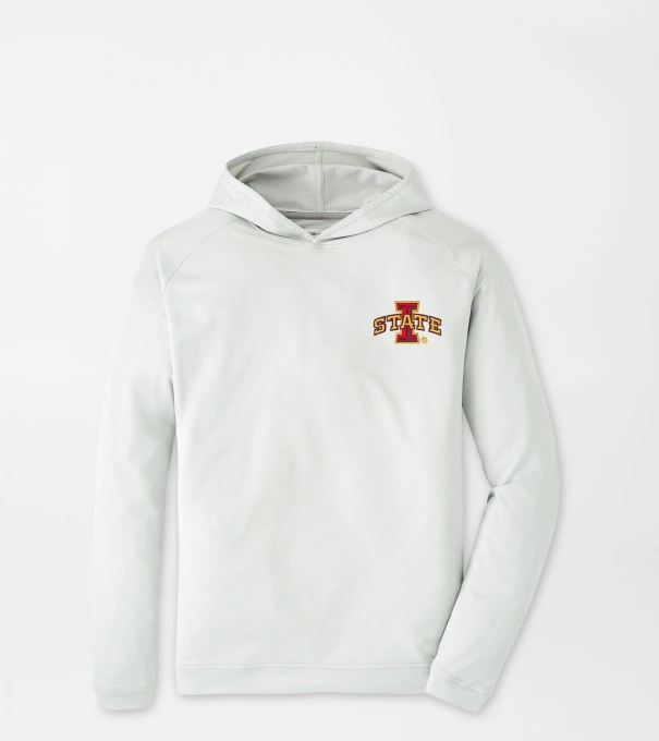 Iowa State Pine Performance Hoodie in British Grey