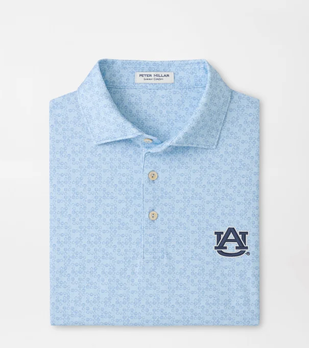 Auburn Bases Loaded Performance Jersey Polo in PALE BLUE