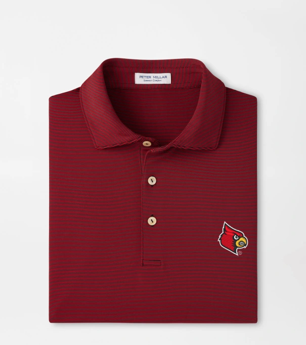 Louisville Jubilee Performance Jersey Polo in Black / Red3