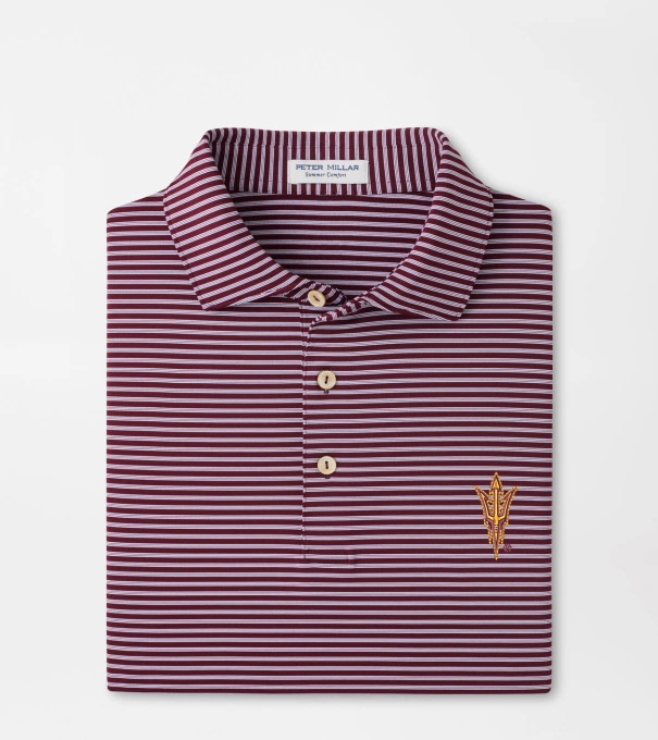 Arizona State Tiebreaker Performance Jersey Stripe Polo in Maroon3