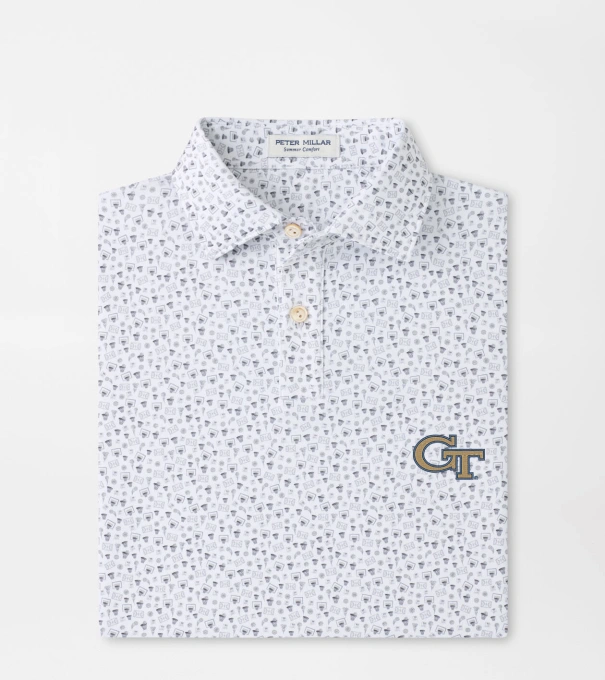 Georgia Tech Buzzer Beater Youth Performance Jersey Polo in White