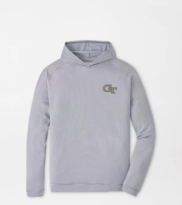 Georgia Tech Pine Sugar Stripe Performance Hoodie in Iron