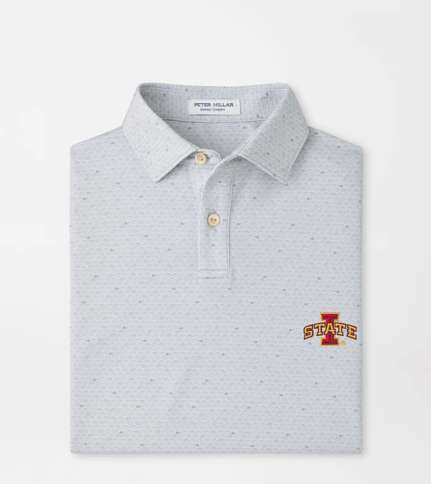 Iowa State On The Ball Youth Performance Jersey Polo in British Grey