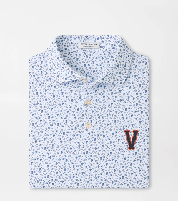 Virginia Vault Kick Off Performance Jersey Polo in Blue Frost