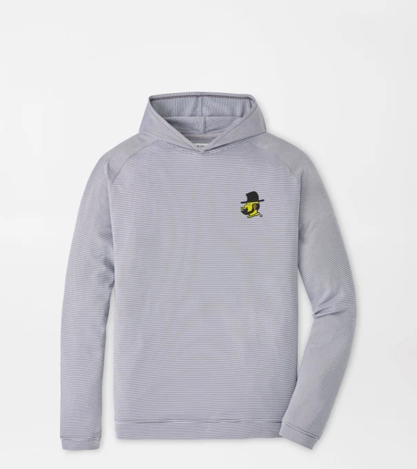 Appalachian State Yosef Pine Sugar Stripe Performance Hoodie in Iron