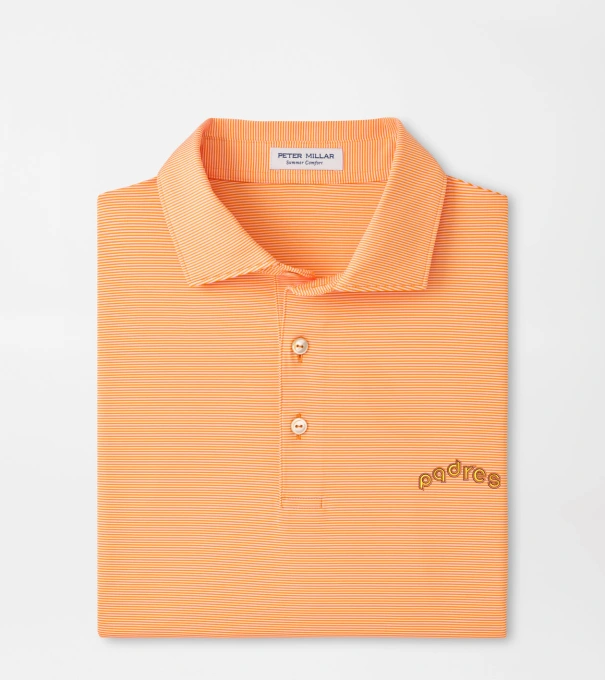 Cooperstown San Diego Padres Jubilee Stripe Performance Polo in Orange1