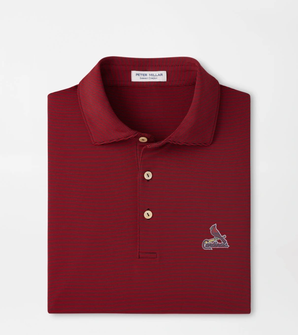 Cooperstown St. Louis Cardinals Jubilee Performance Jersey Polo in Black / Red3