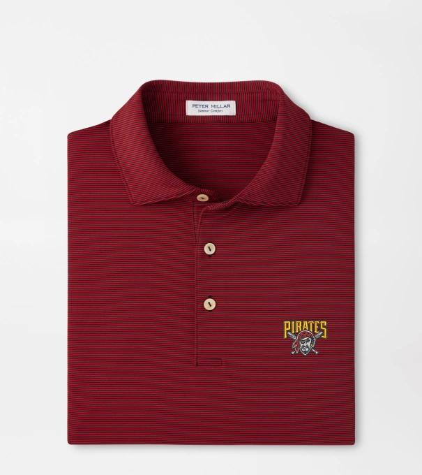 Cooperstown Pittsburgh Pirates Jubilee Performance Jersey Polo in Black / Red3