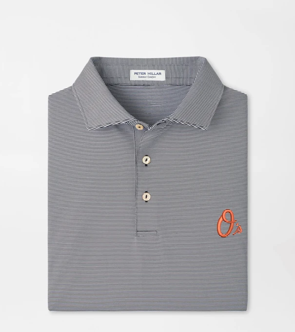Cooperstown Baltimore Orioles Jubilee Performance Jersey Polo in Black