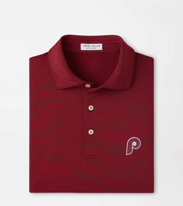 Cooperstown Philadelphia Phillies Jubilee Performance Jersey Polo in Black / Red3