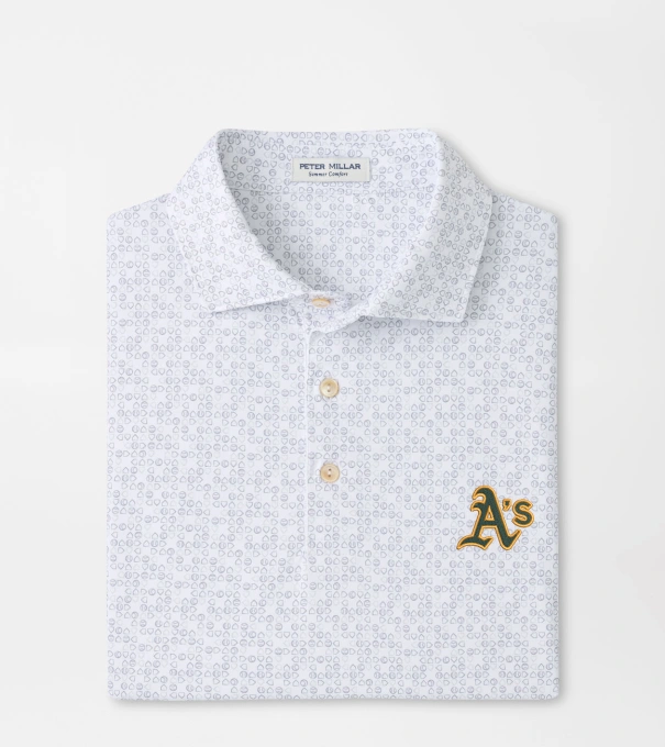 Athletics Bases Loaded Performance Jersey Polo in White