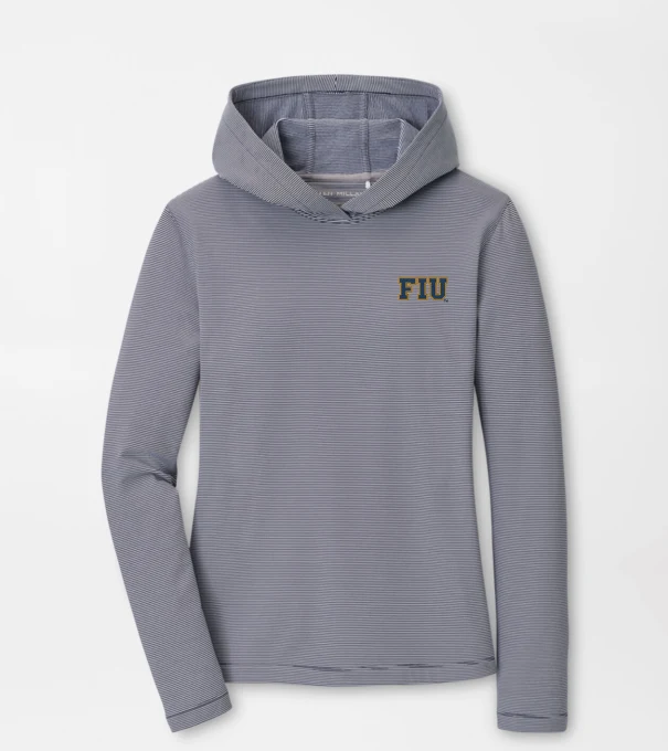 Florida International University Women's Pine Sugar Stripe Performance Hoodie in Navy
