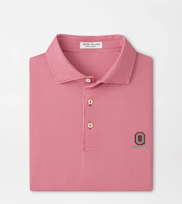 The Ohio State University Vault Border Performance Jersey Polo in Red3