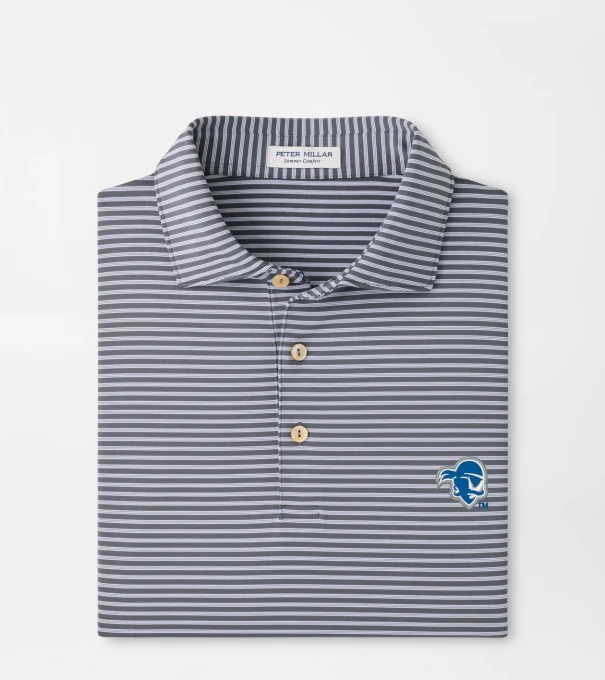 Seton Hall Tiebreaker Performance Jersey Stripe Polo in Iron