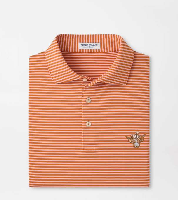 Texas Vault Tiebreaker Performance Jersey Stripe Polo in Rust1