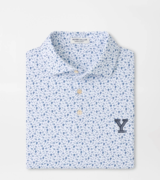 Yale Kick Off Performance Jersey Polo in Blue Frost