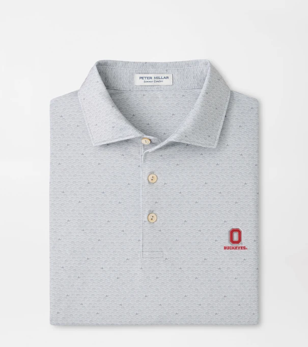 The Ohio State University Vault On The Ball Performance Jersey Polo in British Grey