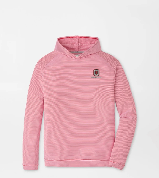 The Ohio State University Vault Pine Sugar Stripe Performance Hoodie in Red3