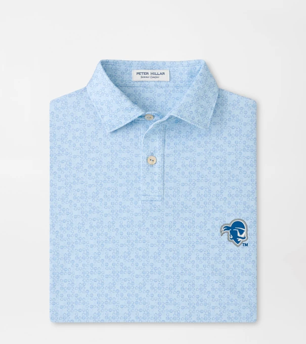 Seton Hall Bases Loaded Youth Performance Jersey Polo in PALE BLUE