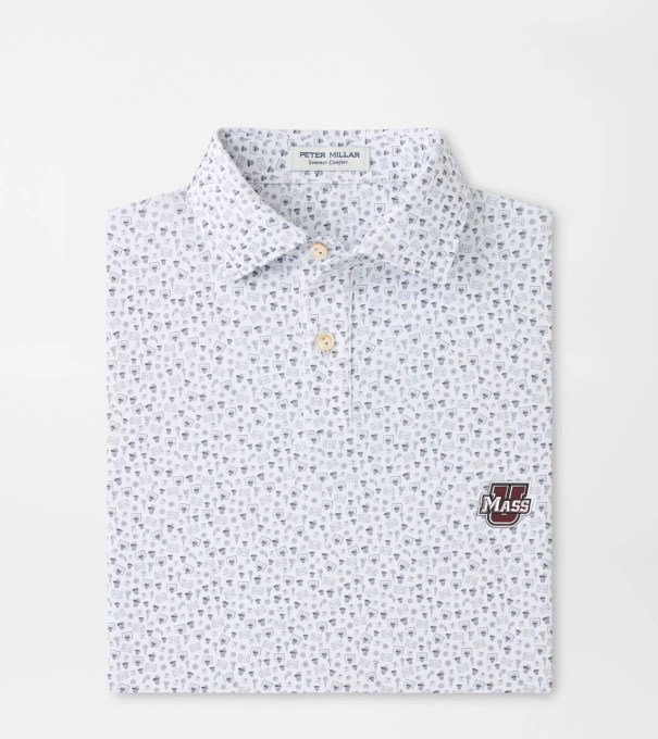 UMass Buzzer Beater Youth Performance Jersey Polo in White