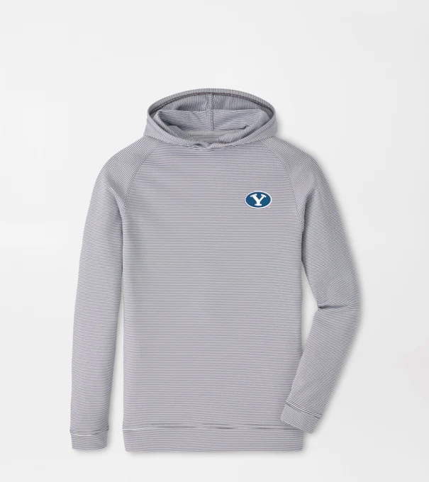 BYU Pine Youth Sugar Stripe Performance Hoodie in Iron