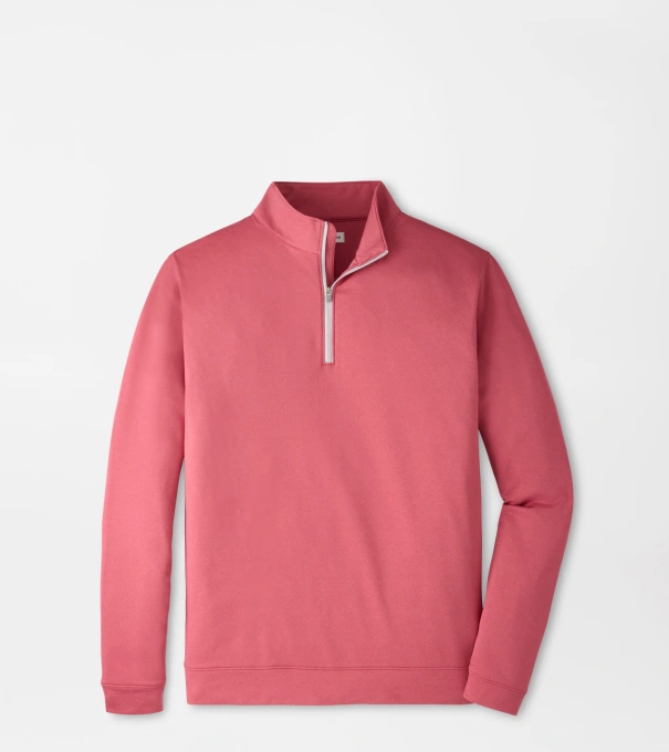 Perth M&eacute;lange Performance Quarter-Zip in RED CORAL