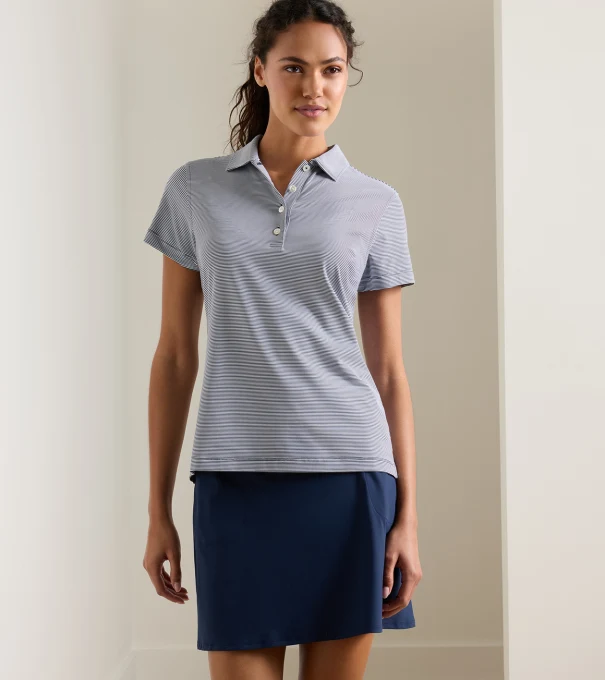 Jubilee Short-Sleeve Button Polo in Navy