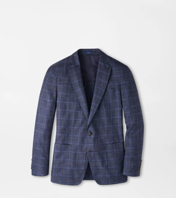 Bradford Windowpane Soft Jacket in Navy