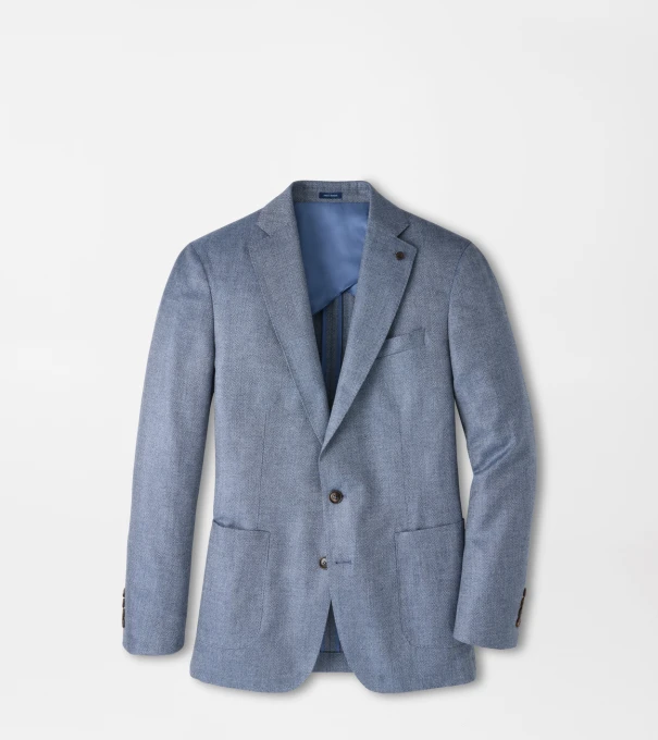 Cypress Herringbone Blazer in WINDY BLUE