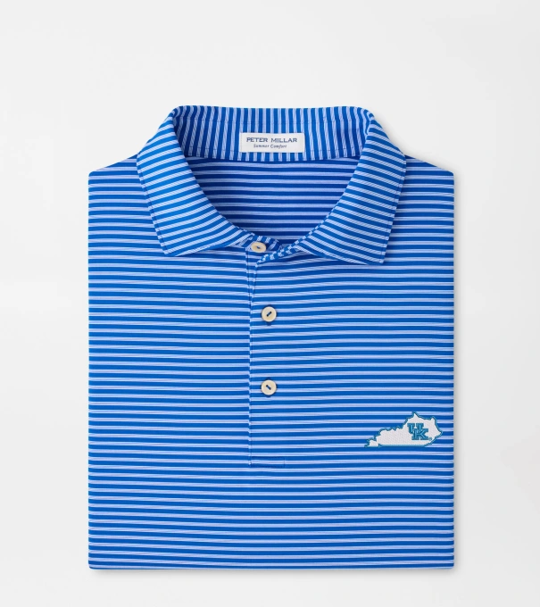 Kentucky Vault Tiebreaker Performance Jersey Stripe Polo in Blue3