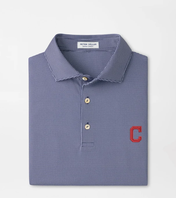 Cooperstown Cleveland Guardians Border Performance Jersey Polo in Navy