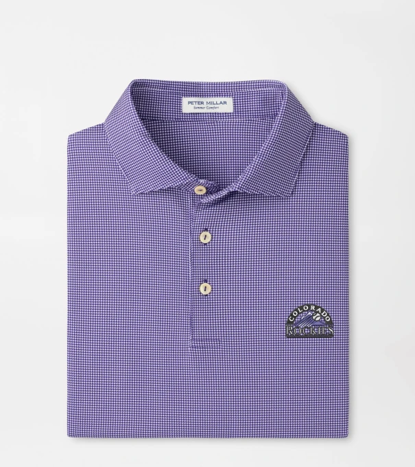 Cooperstown Colorado Rockies Border Performance Jersey Polo in Purple2