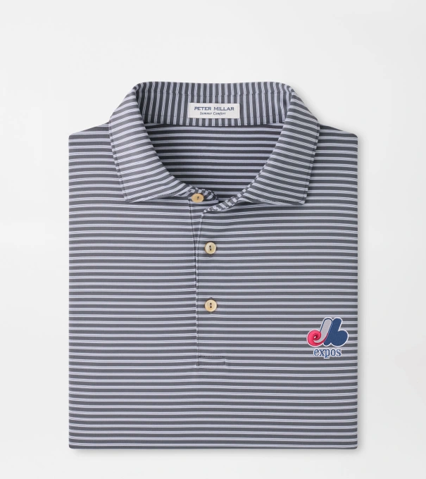 Cooperstown Montreal Expos Tiebreaker Performance Jersey Stripe Polo in Iron