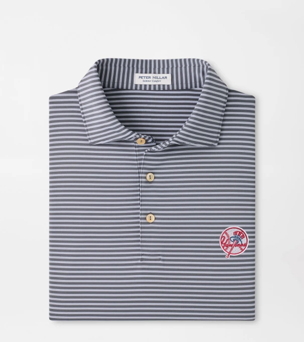 Cooperstown New York Yankees Tiebreaker Performance Jersey Stripe Polo in Iron