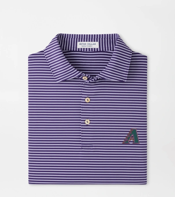 Cooperstown Arizona Diamondbacks Tiebreaker Performance Jersey Stripe Polo in Purple2