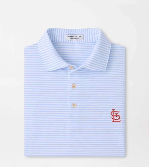 St. Louis Cardinals Tiebreaker Performance Jersey Stripe Polo in White