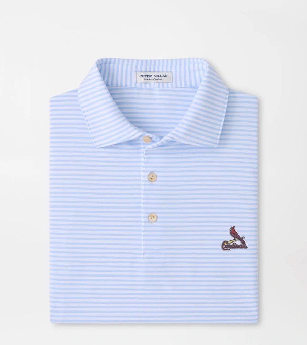 Cooperstown St. Louis Cardinals Tiebreaker Performance Jersey Stripe Polo in White