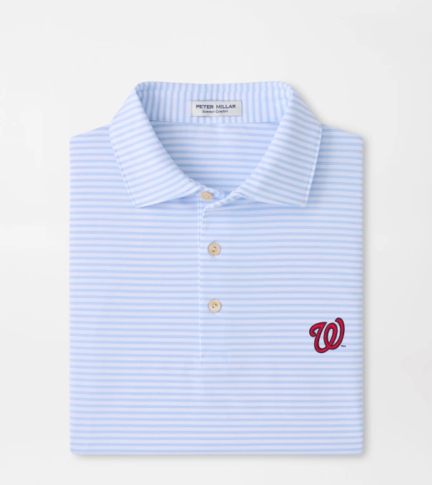 Washington Nationals Tiebreaker Performance Jersey Stripe Polo in White