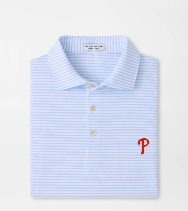 Philadelphia Phillies Tiebreaker Performance Jersey Stripe Polo in White