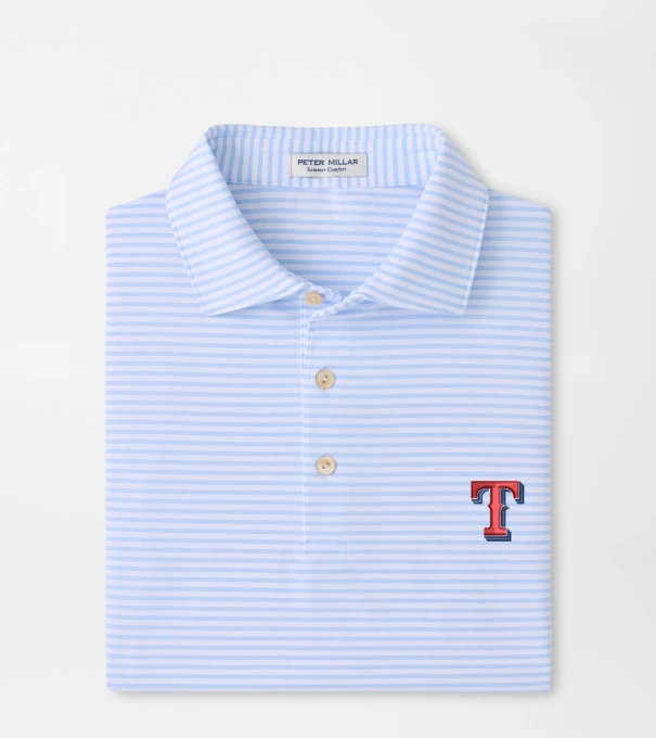 Texas Rangers Tiebreaker Performance Jersey Stripe Polo in White