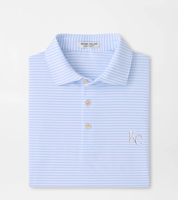Kansas City Royals Tiebreaker Performance Jersey Stripe Polo in White