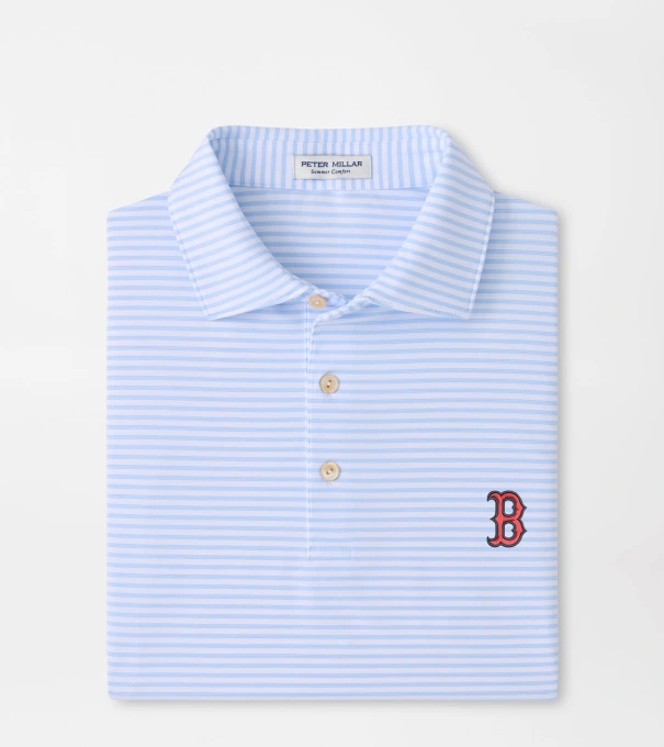 Boston Red Sox Tiebreaker Performance Jersey Stripe Polo in White