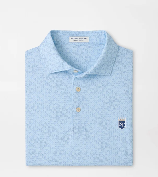 Cooperstown Kansas City Royals Bases Loaded Performance Jersey Polo in PALE BLUE
