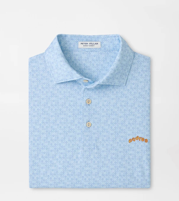 Cooperstown San Diego Padres Bases Loaded Performance Jersey Polo in PALE BLUE