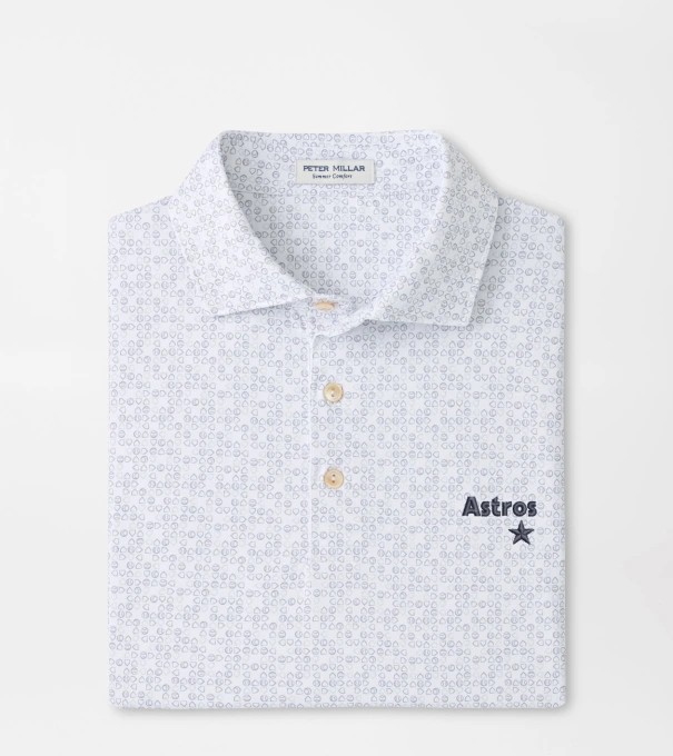 Cooperstown Houston Astros Bases Loaded Performance Jersey Polo in White