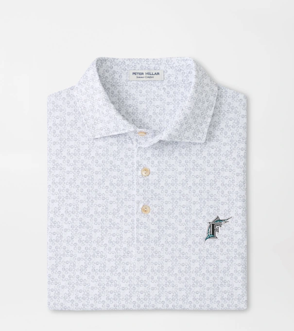 Cooperstown Miami Marlins Bases Loaded Performance Jersey Polo in White