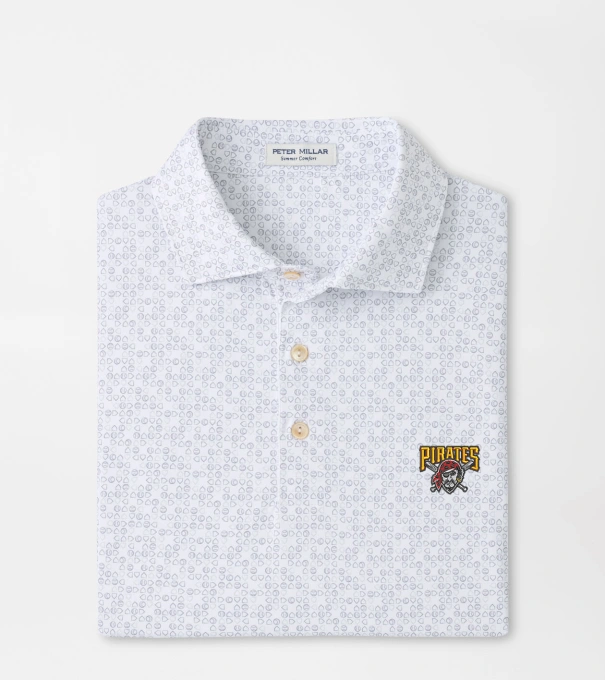 Cooperstown Pittsburgh Pirates Bases Loaded Performance Jersey Polo in White
