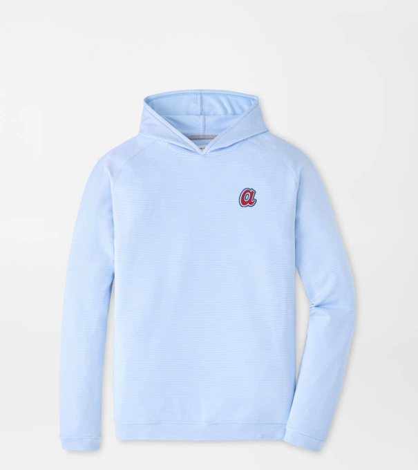 Cooperstown Atlanta Braves Pine Sugar Stripe Performance Hoodie in Cottage Blue