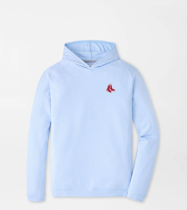 Cooperstown Boston Red Sox Pine Sugar Stripe Performance Hoodie in Cottage Blue