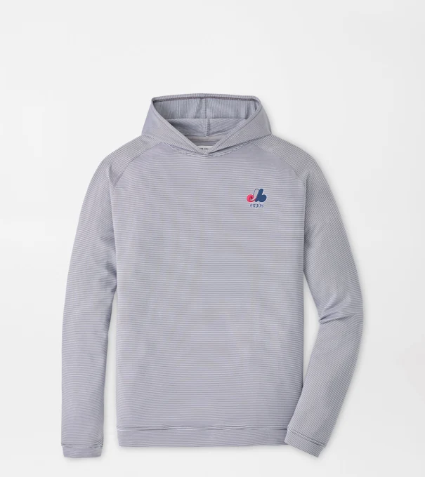Cooperstown Montreal Expos Pine Sugar Stripe Performance Hoodie in Iron